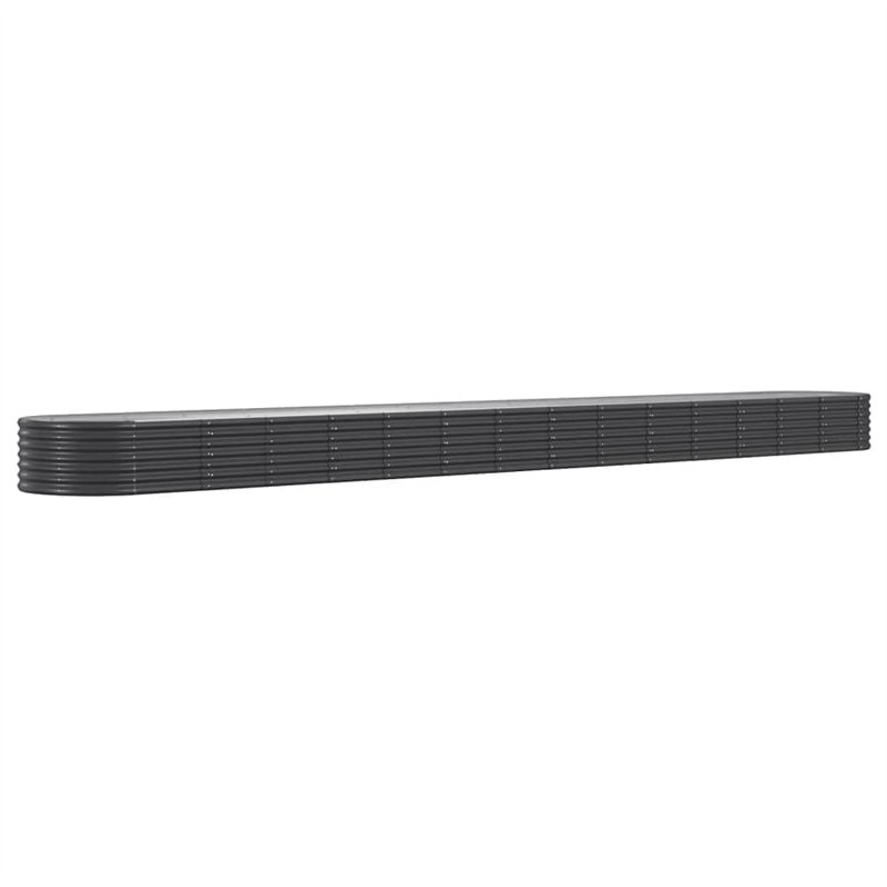 vidaXL Jardinière surélevée en acier avec revêtement en poudre, Jardiniere sur pieds pour balcon, terrasse, 620 x 80 x 36 cm, anthracite