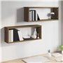 Étagères murales cube 2 pcs Chêne marron 60x15x23 cm Bois