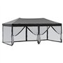 Tente de réception pliable avec parois Noir 3x6 m