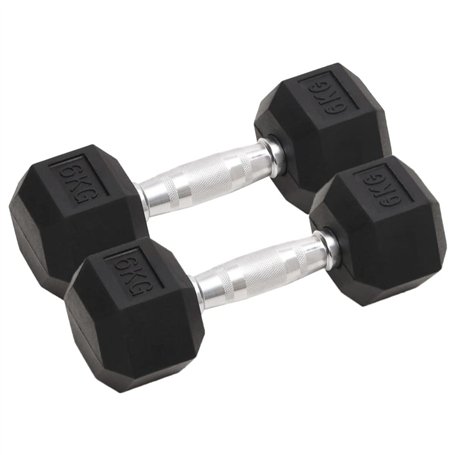 vidaXL Haltères 2 pcs 12 kg Fonte
