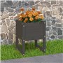 vidaXL Jardinière Pot de Fleurs de Jardin Bac à Fleurs Lit Surélevé Terrasse Balcon Patio Extérieur Gris 40x40x52,5 cm Bois Mass