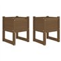 vidaXL 2X Jardinières Pots de Fleurs de Jardin Bacs à Fleurs Lits Surélevés Terrasse Balcon Patio Marron Miel 40x40x52