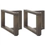 vidaXL Pieds de Table Basse en Forme de T 2 pcs Acier Naturel 50x25x(30-31) cm