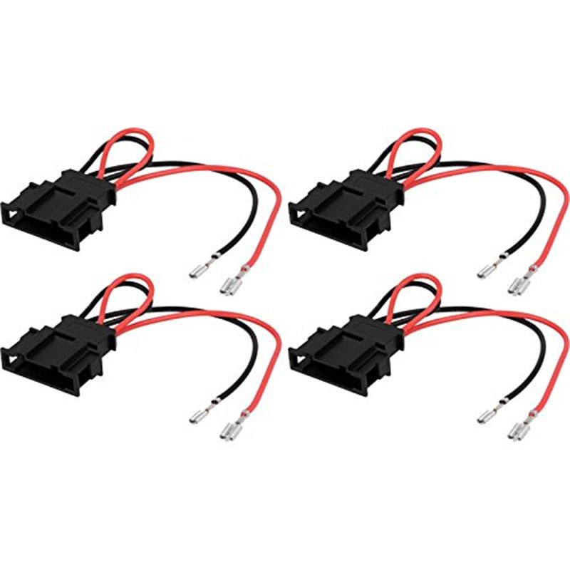 Sound-way 4X Cables adaptateurs fiche pour Enceintes Haut-parleurs Compatible avec Seat, Volkswagen