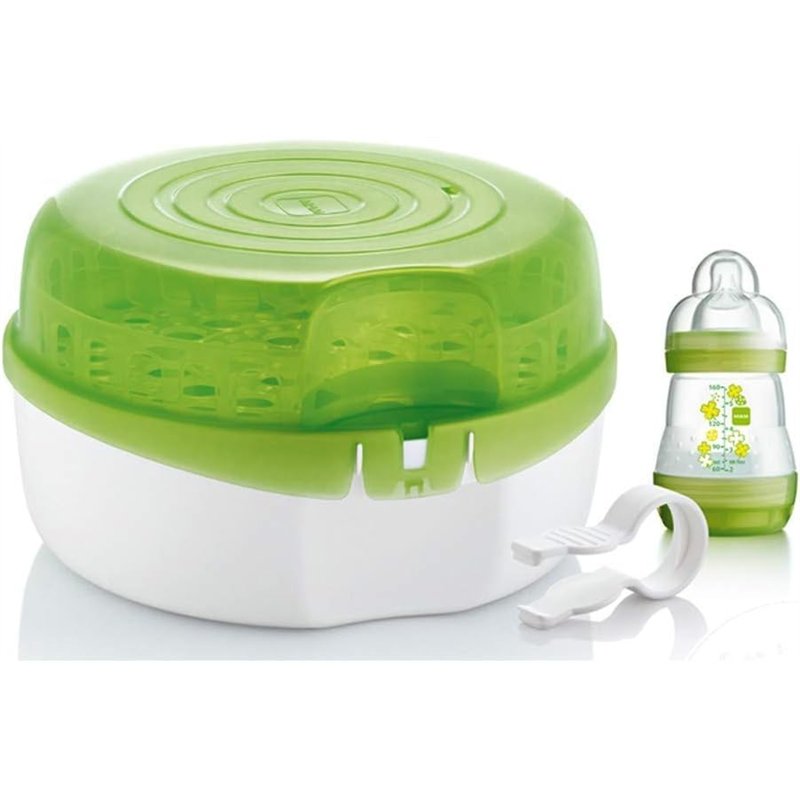 Image secondaire de MAM Stérilisateur pour micro-ondes, stérilisation facile pour biberons, tétines et tétines, vert