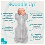Love To Dream Swaddle Up, Small 3,5-6 kg - Gris, ajusté, soutient Un Sommeil sain, 1,0 Tog - Idéal pour 20-24°C, Coton Lavable e
