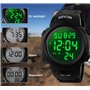 RSVOM Montres Militaire numériques de Sport étanche 5 ATM, avec Alarme/chronomètre Noir Grand Visage en Cours d'exécution avec r