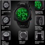 RSVOM Montres Militaire numériques de Sport étanche 5 ATM, avec Alarme/chronomètre Noir Grand Visage en Cours d'exécution avec r