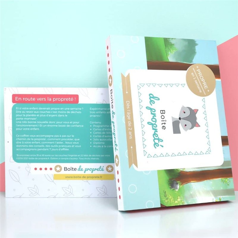 Boîte de propreté - Apprentissage de la propreté enfant dès 2 ans. Programme 1 semaine - Système de récompense (20 cartes de réc