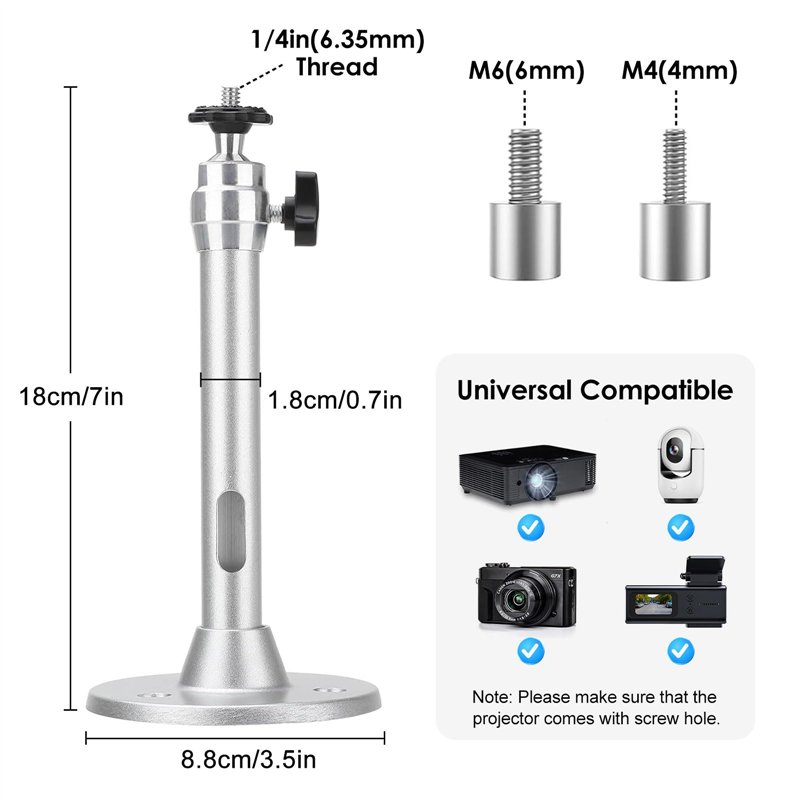 Image secondaire de Linkstyle Support de Plafond Videoprojecteur, Universel Support de Mini Projecteur Mural au Plafond, Rotation à 90° 360°