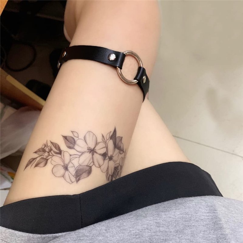 Image secondaire de Borsgye Lot de 2 porte-jarretelles élastiques réglables en cuir synthétique pour cuisse, harnais punk gothique – Ann