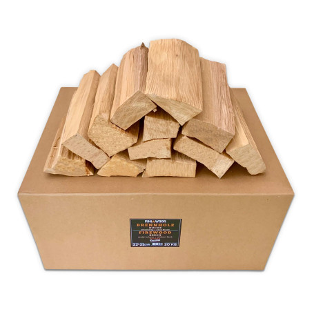 PINI Bois de barbecue sans écorce - hêtre - 20 kg - Bois de chauffage d'environ 25 cm pour four à pizza