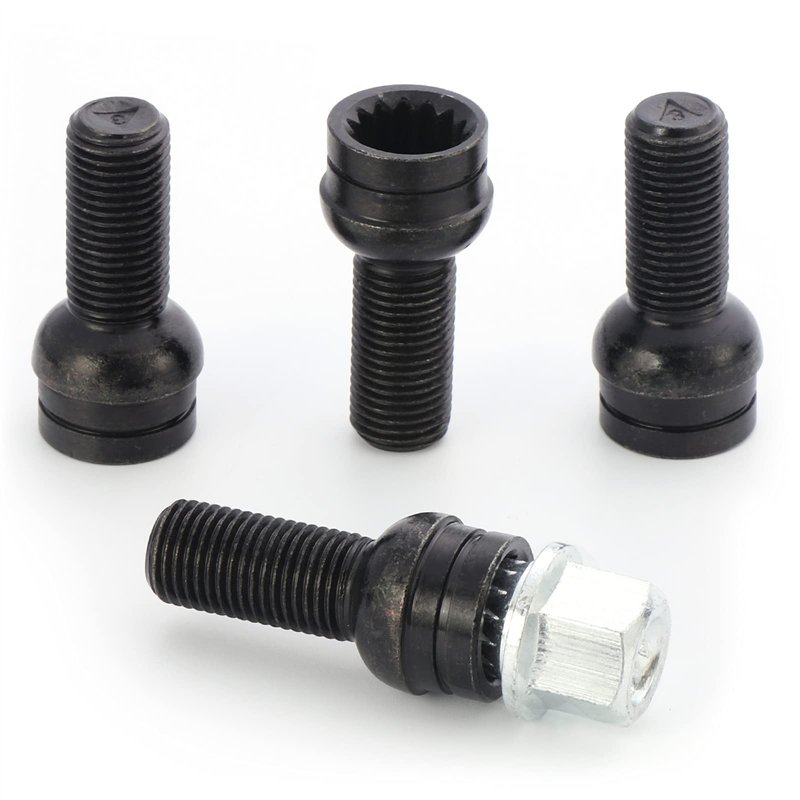 DOUDOU 4 x Boulon de Roue en Acier(M14 * 1.5 MM) Écrou de Roue Écrou de Cadenas Boulon de Protection de Roue