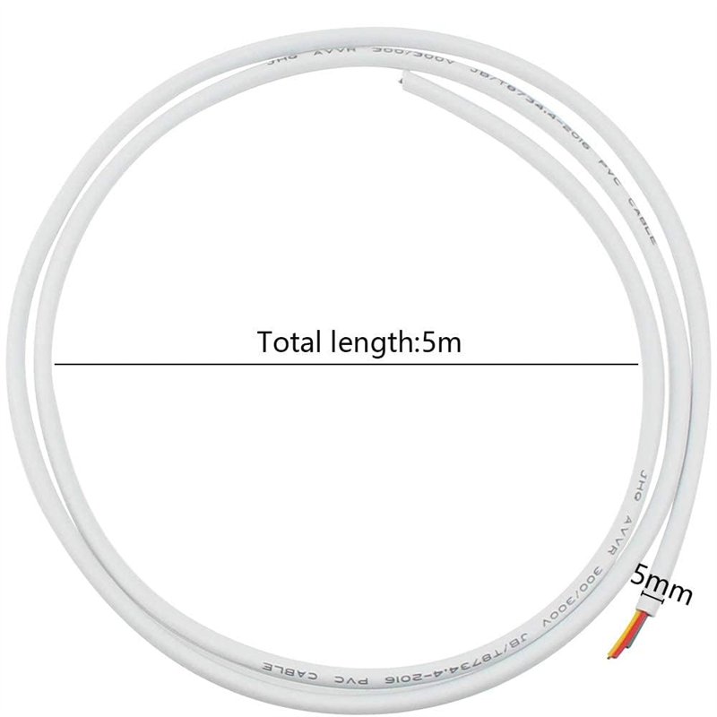 Image secondaire de BlueXP 5M Câble en Cuivre de 4 Conducteurs Couronne de Câble Blanc Rond pour Ligne de Contrôle de Signal ou Ligne D'alimentation