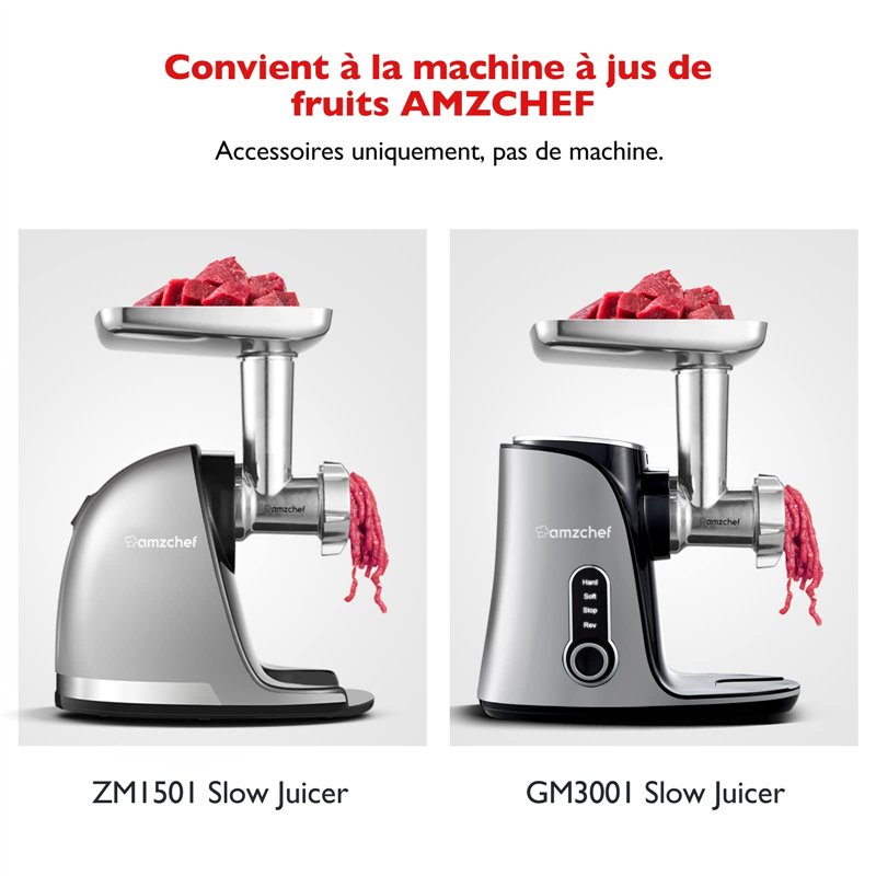 Image secondaire de AMZCHEF Hachoirs à viande Accessoires pour ZM1501 et GM3001 Extracteur de jus 3 en 1 - ZM1501 Accessoires - GM3001 Accessoires -