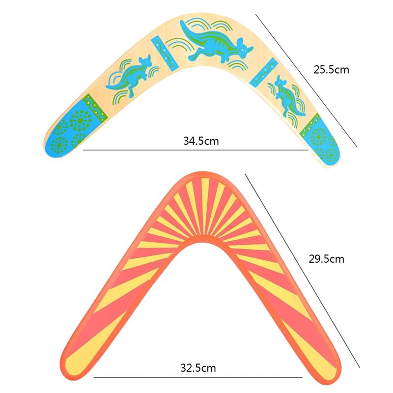 Image secondaire de Guador Boomerang en Bois, 2 Pièces Premium Durable Boomerang en Bois Boomerang en Bois en Forme de V Jouet Volant Throwback en F
