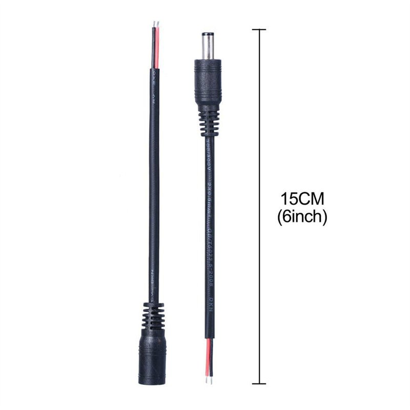 Image secondaire de 5 paires 22AWG Câble DC 5V-24V Femelle Mâle Connecteur 5,5mm x 2,1mm Fiche Prise DC Jack Connector Adaptateur Secteur pour Camér