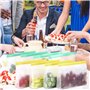 Lot de 8 sacs en silicone réutilisables avec fermeture éclair et support pour aliments, congélation, sandwich, sacs de rangement