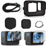 FiTSTILL étui de protection en silicone pour Go pro Hero 12/Hero 11/Hero 10/Hero 9 Black