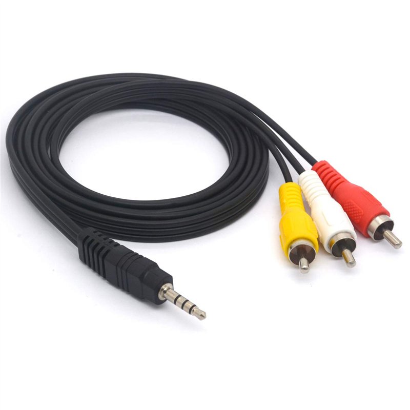 OpenII 3,5 vers 3 RCA - Prise TRRS mâle 3,5 mm vers 3 RCA mâle - Câble d'extension stéréo pour caméscope audio vidéo A/V - Câble