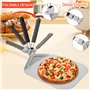 UIHOL Professionnelle Pelle a Pizza Perforée 32 x 32 cm, Support de Grande Surface, avec Poignée Pliable pour Four et Barbecue p