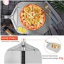 UIHOL Professionnelle Pelle a Pizza Perforée 32 x 32 cm, Support de Grande Surface, avec Poignée Pliable pour Four et Barbecue p