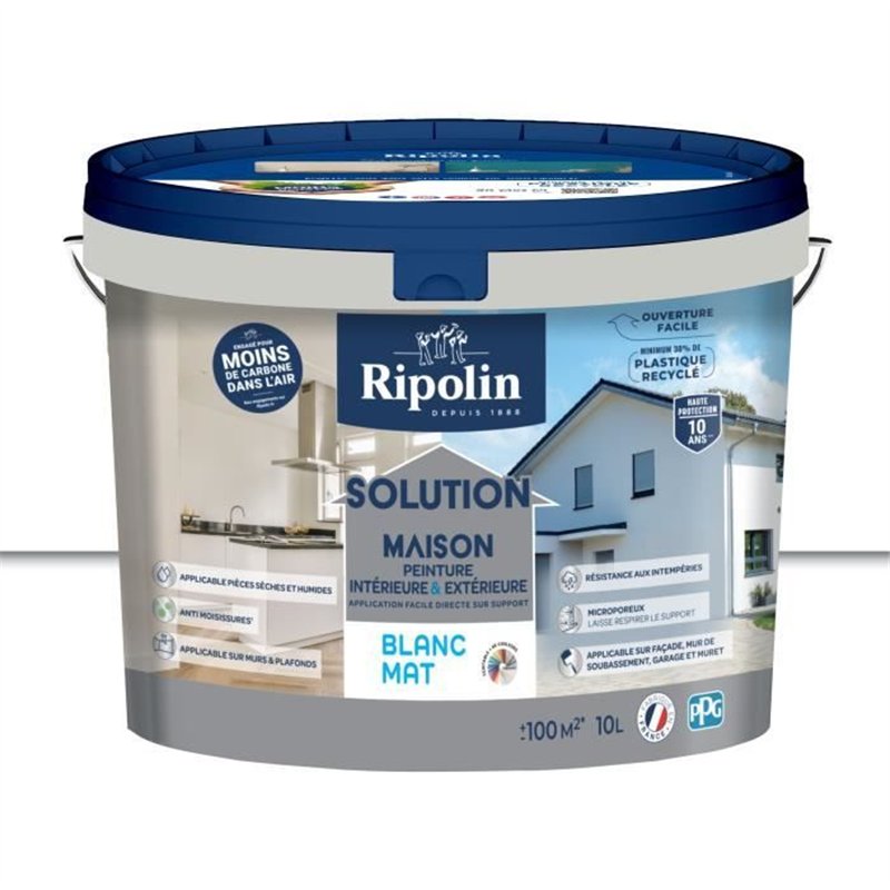 Solution maison blanc mat - RIPOLIN - 10 L