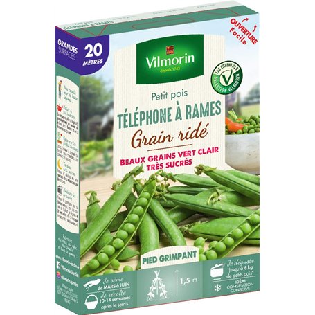 Vilmorin Pois Téléphone a rames Boite série 20m