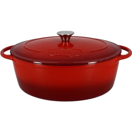 Cocotte - MENASTYL - 6020103 - Ovale - En fonte acier émaillé - Rouge - 9 litres