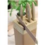 Bloc de couteaux 6 pieces - MENASTYL - 5041064 - Lame céramique - En polypropylene - Noisette