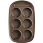Moule a muffin - PYREX - 1452001 - Rond - Acier carbone - Antiadhésif - 6 cavités