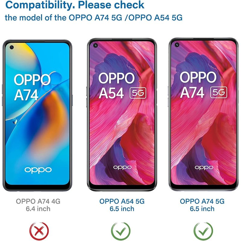 Image secondaire de NEW'C Lot de 2, Verre Trempé pour Oppo A54 5G, Oppo A74 5G, Film Protection écran efficace contre les Rayures - sans Bulles - Ul