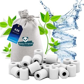 Rinko France |35 Perles de Céramique Pour Filtrer l’Eau du Robinet - Anti Calcaires - élimine Le Mauvais Gout - Ideal Pour Caraf