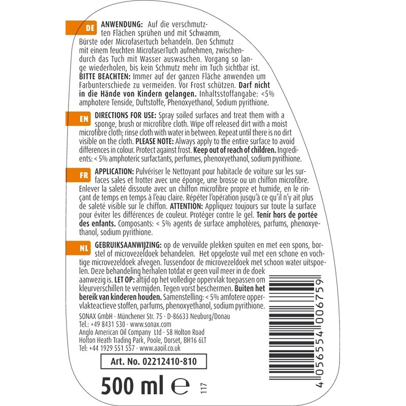SONAX XTREME Nettoyant intérieur auto (500 ml)