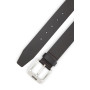BOSS Hommes Jemio Sz40 Ceinture en cuir de buffle avec boucle logo et garniture argentée