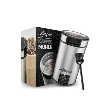 Liebfeld - Moulin à café électrique avec couteau en acier inoxydable I Moulin à café électrique pour noix et épices I Moulin à c