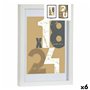 Cadre photo 668826-WHITE Blanc verre Bois MDF (6 Unités)