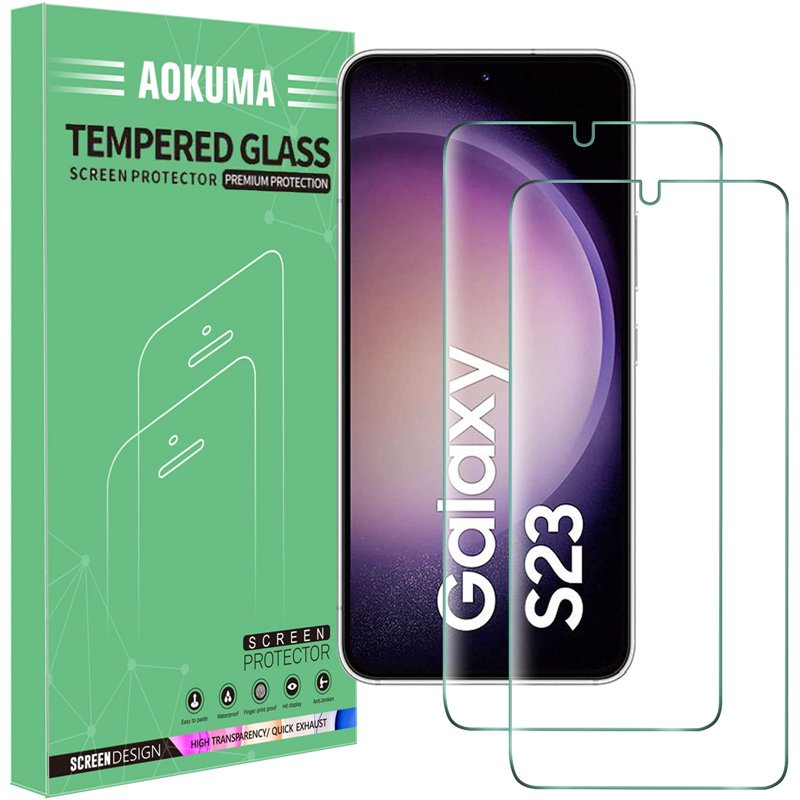 AOKUMA Samsung Galaxy S23 Verre Trempé, [Lot de 2] Protection d'écran Samsung Galaxy S23 [0.26mm] [Extrêmement résistant aux ray