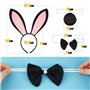Lot de 2 Ensemble Déguisement de Lapin Serre-tête d`oreille de lapin+Cravate en forme de nœud papillon + Queue en Peluche Costum