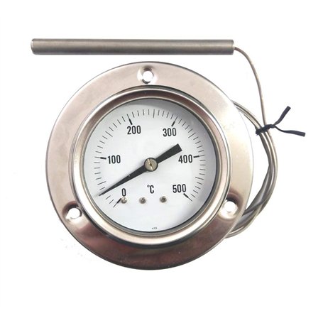 ReDPOINT Spares Thermomètre 0-500° en acier inoxydable pour fours à pizza