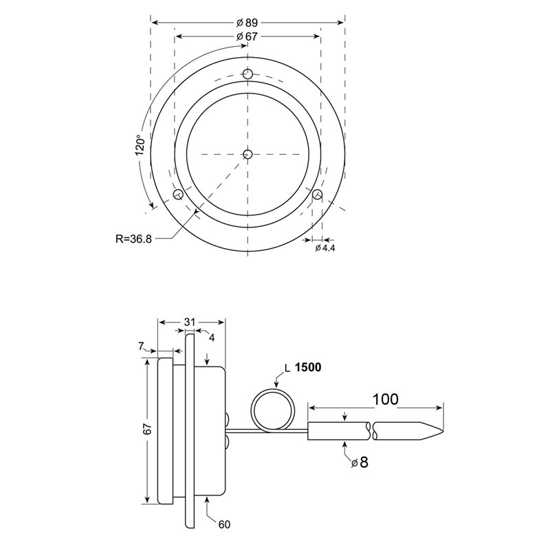 Image secondaire de ReDPOINT Spares Thermomètre 0-500° en acier inoxydable pour fours à pizza, barbecue, fours à bois, etc.