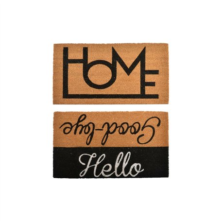 Paillasson DKD Home Decor Noir Marron Caoutchouc (75 x 45 x 1