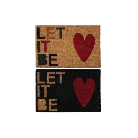 Paillasson DKD Home Decor Rouge Noir Marron Caoutchouc 2 Unités Fibres de coco (60 x 40 x 1