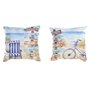 Coussin DKD Home Decor Plage Polyester Aluminium Multicouleur méditerranéen (45 x 10 x 45 cm) (2 Unités)