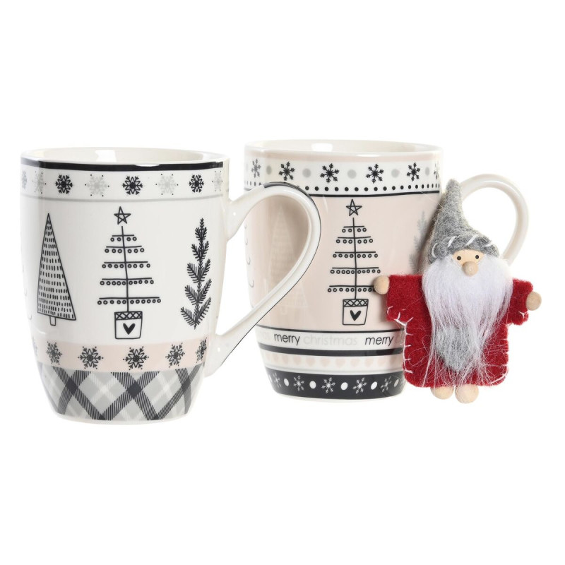 Image secondaire de Tasse mug DKD Home Decor Rose Noir Porcelaine Bone China (360 ml) (2 Unités)