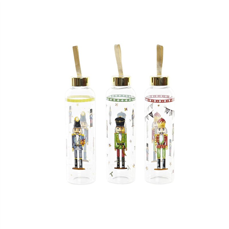 Bouteille DKD Home Decor Casse-Noisette Verre PVC (550 ml) (3 Unités)