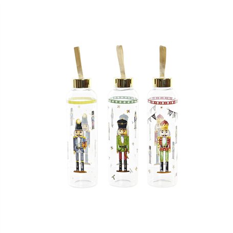 Bouteille DKD Home Decor Casse-Noisette Verre PVC (550 ml) (3 Unités)