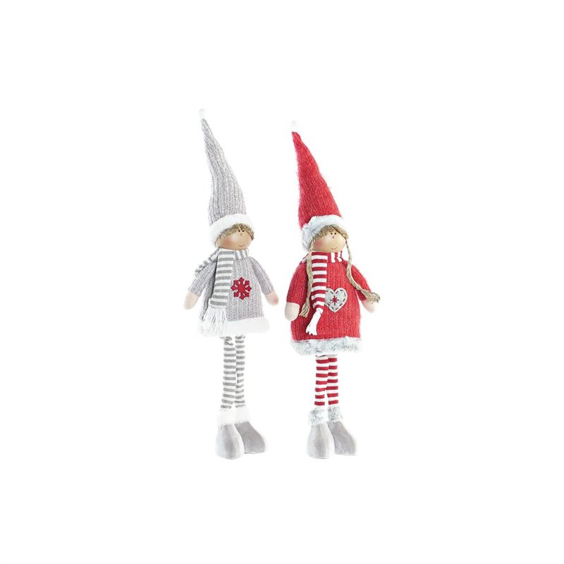 Figurine Décorative DKD Home Decor Noël Poupée Polyester (17 x 9 x 79 cm) (2 Unités)
