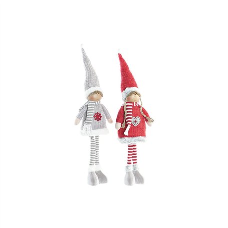 Figurine Décorative DKD Home Decor Noël Poupée Polyester (17 x 9 x 79 cm) (2 Unités)