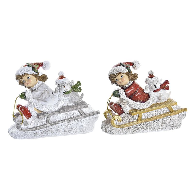 Décorations de Noël DKD Home Decor Résine (13 x 6 x 10,5 cm) (2 Unités)